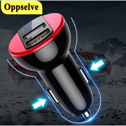 Universal LED Display Car Charger USB Quick Charging For Xiaomi Samsung Huawei Mobile Phone Car Charger For iPhone 12 11 Pro Max