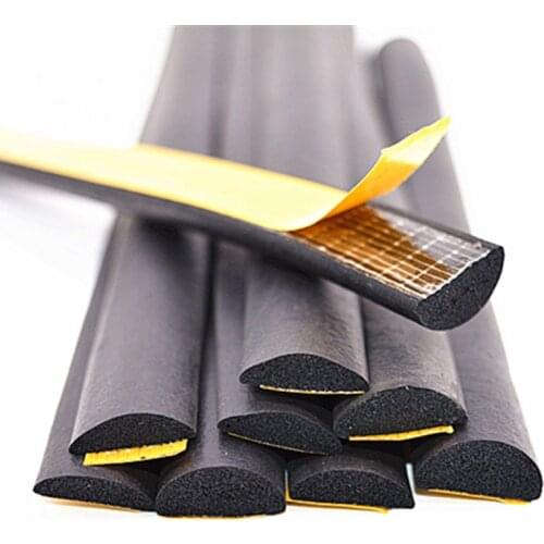 1M EPDM Foam Seal Strip for carequipment cabinet oill tank waterproof dust soundproof semicircle self-adhesion strip Hardware