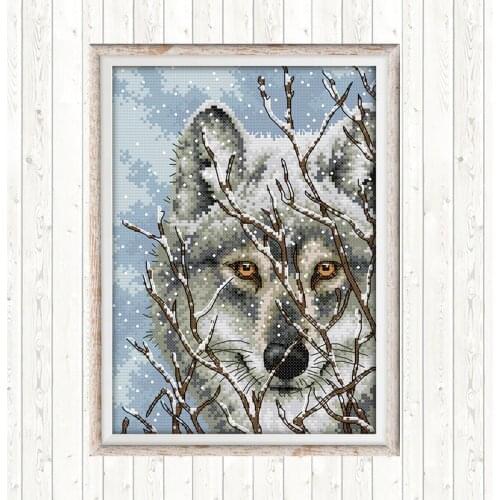 Cross Stitch Patterns Wolf DIY Hand Crafts 14CT 11CT Counted Printed on Canvas Aida Embroidery Cross Stitch Kits Needlework Sets