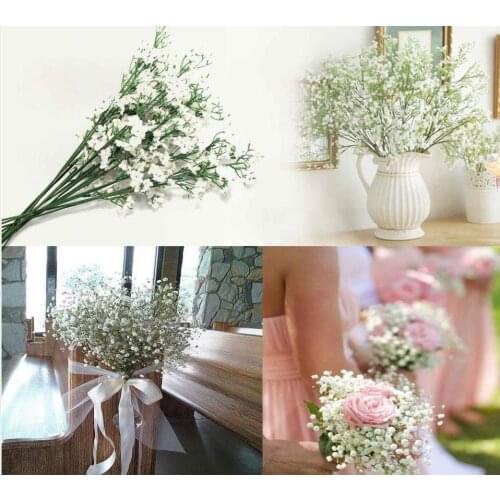 High Quanlity 100Pcs/lot Gypsophila silk baby breath Artificial Fake Silk Flowers Plant Home Wedding Party Home Decoration