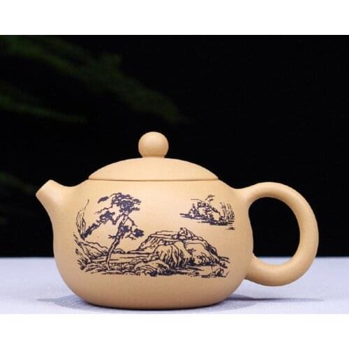 Yixing purple sand pot genuine hand-made raw ore Sesame section mud mountain water Xishi Kungfu Teapot Tea Set