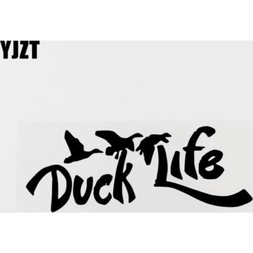 YJZT 16.6CM×5.9CM Duck life Fashion Vinyl Car Sticker Decal Black/Silver Car-styling 8C-0437