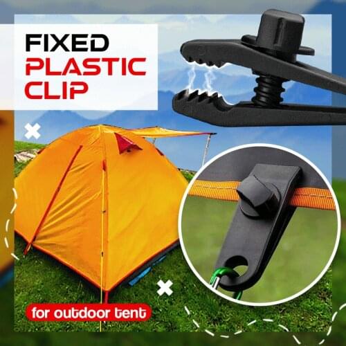 1/10 PCS Fixed Plastic Clip for Outdoor Tent Windproof Tarp Clamp Set with Teeth-Shaped & Screw Lock for Camping Awning SEC88