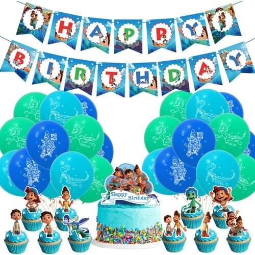 1set Disney Summer Friendship Day Luca Balloons Cartoon Banners Birthday Party Decorations Kids Happy Birthday Baby Toys Gift