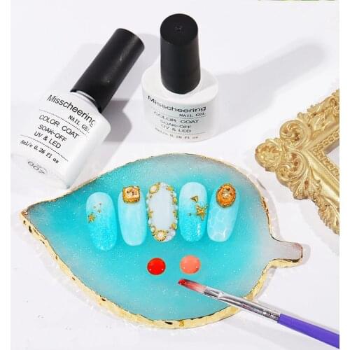 1pcs Acrylic UV Gel Polish Holder Paint Dish Glue Manicure Display Resin Leaf Gem Stone Gradient Nail Art Palette Shoot Tool