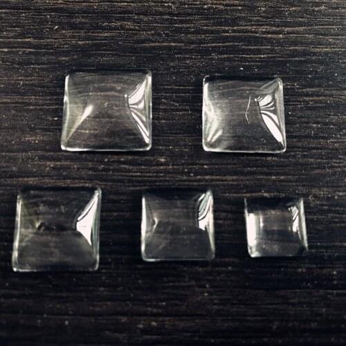 100 squares flat / sequins transparent sapphire glass patch DIY jewelry accessories base bracket