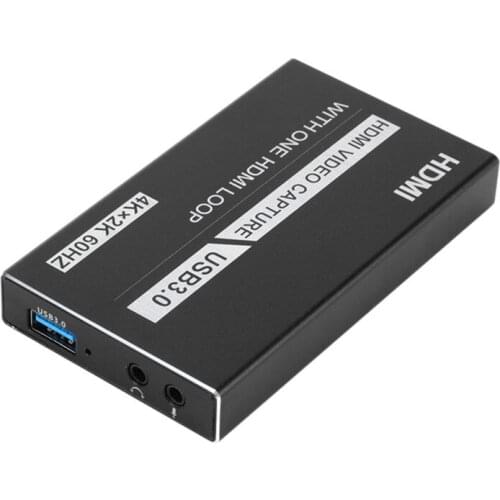 4K USB 3.0 Video Capture Card with Loop HDMI 1080P 60fps HD Video Recorder Grabber For OBS Capturing Game Card Live