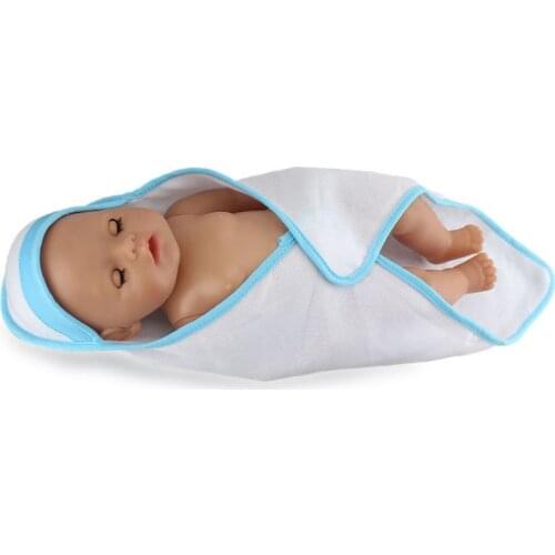 Doll accessories white baby wrap swaddling cloth baby blanket fit 43 cm baby doll clothing accessories f634-f635