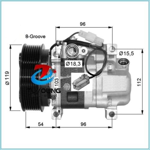 H12 car a/c compressor for-Mazda 3/ 6 2.2L 2008- 2015 8pk 119mm GAM661K00 GDB161450 H12A0CA4JE H12A1AQ4HE GJ6F61K00 H12A1AE4DC