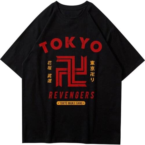 Japanese Anime Tokyo Revengers Black Cotton T-Shirt 3D Printed Design Men Clothing Unisex Short Sleeve Tops Women Harajuku Tees