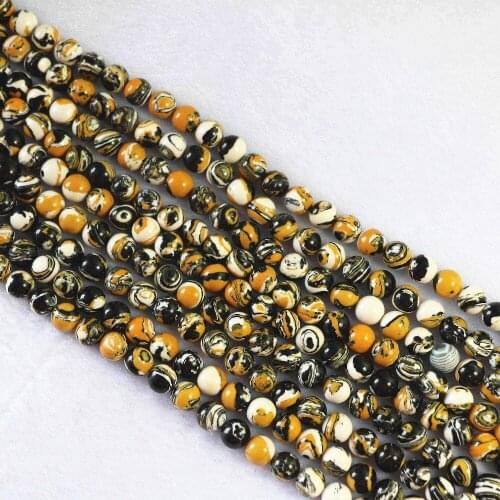 Hot Sell New Arrival Synthetic Tiger Stone Round Beads 6mm 8mm 10mm 12mm Diy Jewelry Beads 15 Inches B118