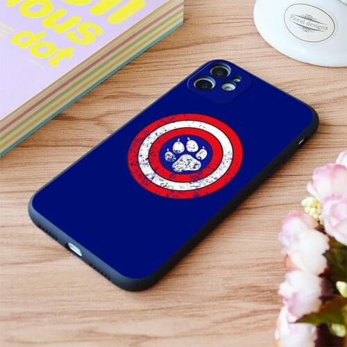 For iPhone Captain Pupmerica Distressed Print Soft Matt Apple iPhone Case 6 7 8 11 12 Plus Pro X XR XS MAX SE