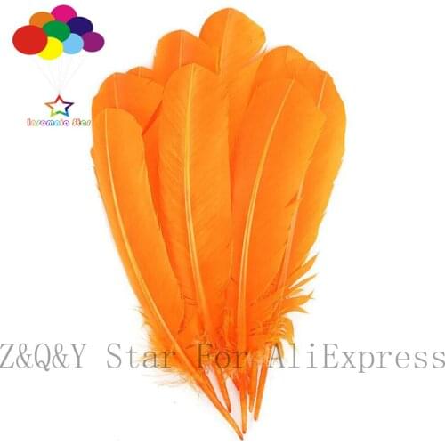 Natural 25-30CM Turkey Nest Forest Feather Dyed Orange DIY Craft Accessories Feather
