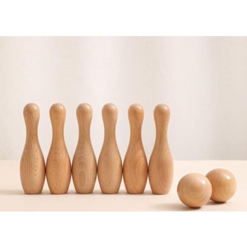 New Arrival Montessori Toys Wooden Bowling Ball Set Kid Indoor Sports Toy Baby Play Balls Famaly Interactive Toys Gift