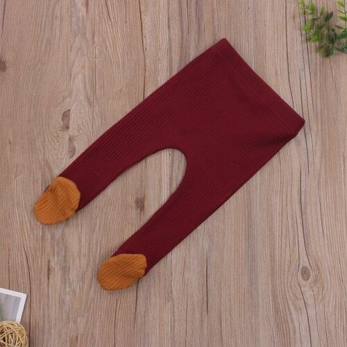 Newborn Baby Girls Ribbed Solid Pantyhose Infant Knitted Footwear Tights Autumn Winter Warm Soft Cotton Elastic Leggings 0-12M