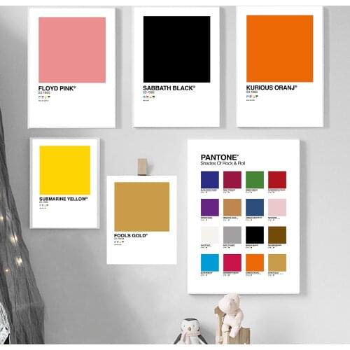 Pantone Color Wall Art Decor Prints Poster Pink Yellow Green Blue Modern Canvas Painting for Living Room Decorative Home Design