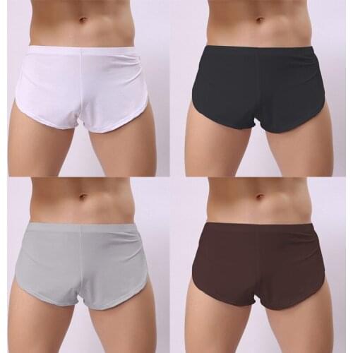 Sexy Men Underwear Boxer Shorts Man Soft Solid Low-rise U Convex Pouch Underpants cueca calzoncillo ropa interior hombre S-XL