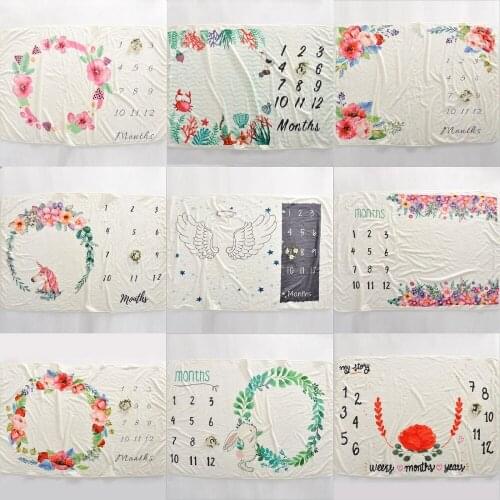 Cute Multi-functional Baby Birth Commemorat Photo Props Blankets Play Mats Infant Bath Towel Kids Bed Room Decor 102*152CM