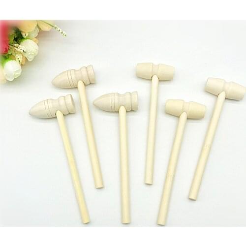 5pcs Wood Mini Hammer Knock Planet Cake Wooden Hammer Balls Children Flat Toy Pounder Replacement Mallet