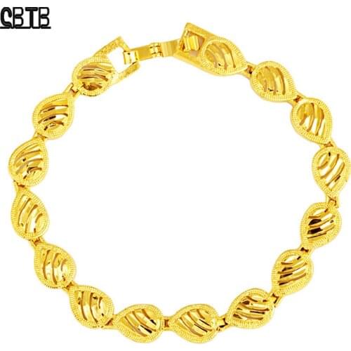Temperament Woman Charm Jewelry Drop Shaped Bracelet Middle East Muslim Banquet Wedding Gold Jewelry Gift Bracelet for Women