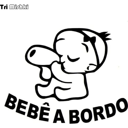 Tri Mishki HZX726 15*11.6cm baby on board pegatinas bebes a bordo coche car sticker Vinyl Decals Motorcycle Accessories Stickers