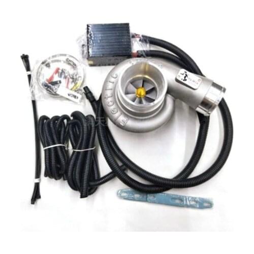 Universal 12V Electric Turbo Supercharger Kit Thrust Electric Turbocharger Air Filter Intake for car improve speed