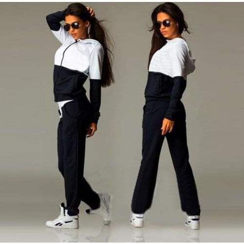 Tracksuit zipper Sweatshirt Trousers With Pockets Tracksuit Suits Autumn Winter 2 Piece Set Women Hoodie Pants Printed