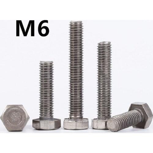 10/20pcs/lot DIN933 M6x10/15/20/25/30/35/40/45/50/55/60/65/70/75/80/85/90/100mm GB5783 Titanium hex bolt Ti bolts GR2