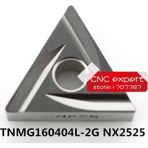 10PCS TNMG160404L-2G NX2525/TNMG160408L-2G NX2525. cutting blade, turning tip,Suitable for MTJNRMTQNR MTENN Series Lathe Tool