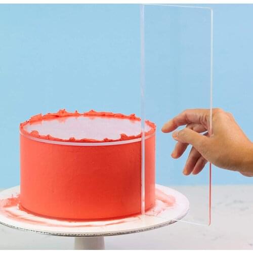 12in Large Clear Acrylic Cake Scraper Smoother And Stripes Edge Side Cake Scraper Frosting Combs For Cream Cakes Smooth