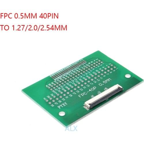 2PCS FPC-40PIN CABLE PITCH 0.5MM TO DIP PITCH 1.27MM/2.0MM/2.54MM smt adapter FFC 40P FPC 40Pin cable connector TO DIP40 BOARD