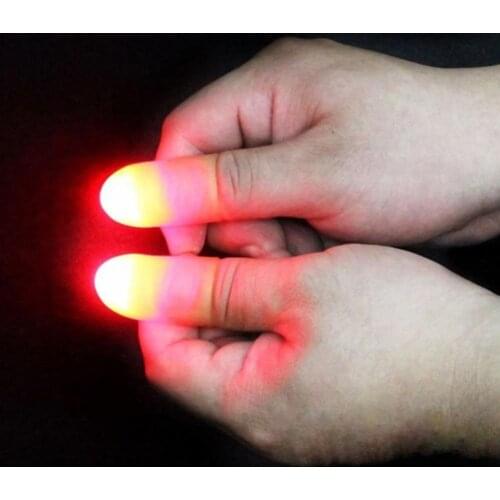 2Pcs Magic toys Thumbs LED Battery Powered Thumbs Fingers Light Trick Prop Party Supply Creative Magic Makers Funny kids gifts
