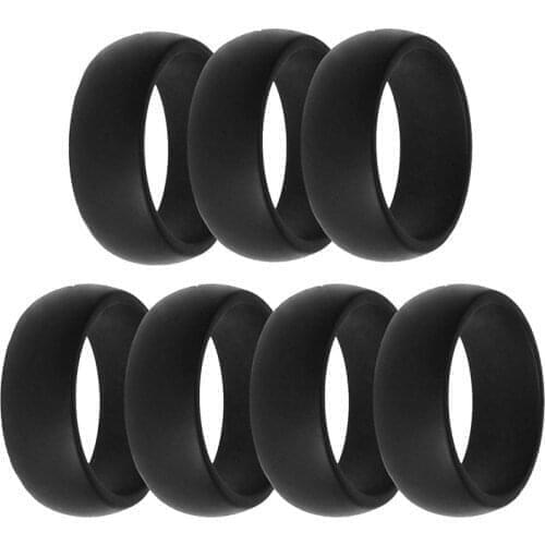 7pcs/set High Quality Silicone Finger Ring Size 7-13 Flexible Rings Fashion Men Women Rubber Rings Wedding Gift Accessories