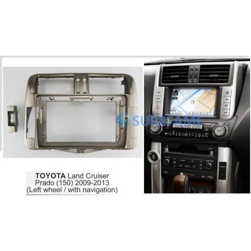 9 inch Car Radio Facia Panel for 2009-2013 TOYOTA Land Cruiser Prado (150) (Left Wheel) Fascia Dash Kit Console Panel Plate