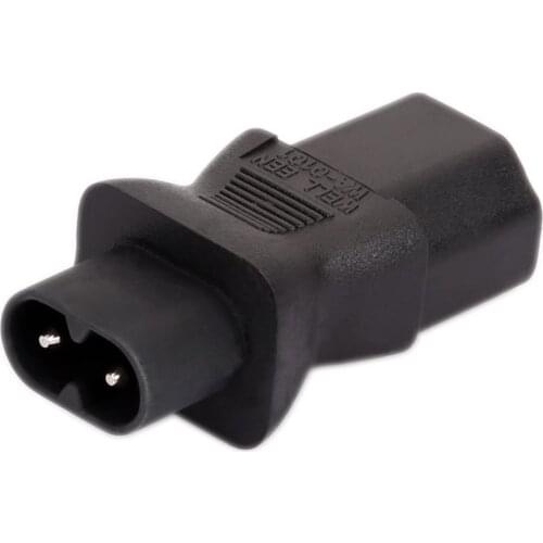 C13 to C8 AC Power Adapter, Velcon IEC 3 Pole Female to C8 2 Pin Figure 8 Male AC Converter, C8 to C13 AC Adapter