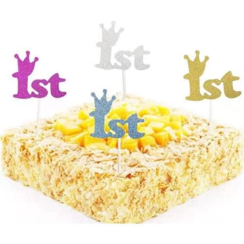 Happy Birthday Cake Toppers Acrylic Classic Birthday Cupcake Topper Dessert Decoration For Baby Shower Cake Supplies