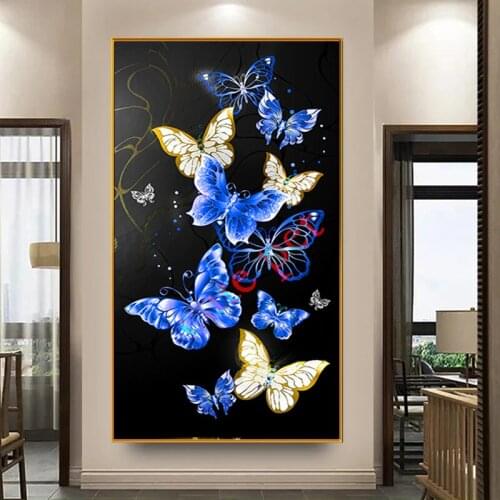 5D DIY Diamond Painting Butterfly Full Square/Round Mosaic Diamond Embroidery Kit Handicraft Entrance Home Decoration