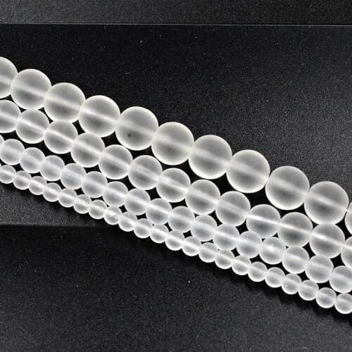 Natural Stone Frost Clear Quartz Crystals Beads 4-12mm Loose Beads for Jewelry Making Charm Accessories DIY Free Shipping 15"