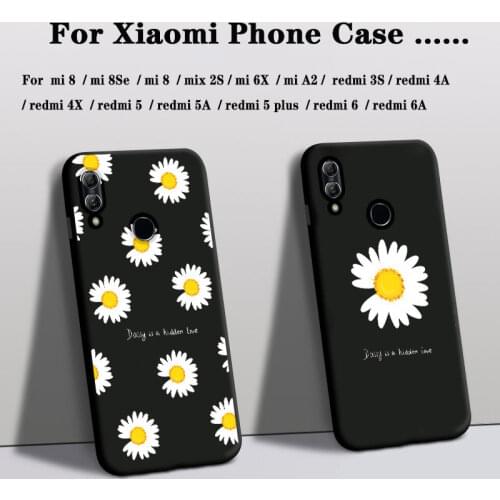 Phone Case For xiaomi mi play mix 2S mi8se A2 Cover Silicone mi 6X redmi 3s 4A 6 6A 4X 5 5a 5Plus Case Rose Flower Floral Cover