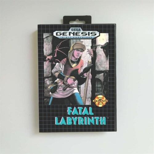 Fatal Labyrinth - USA Cover With Retail Box 16 Bit MD Game Card for Sega Megadrive Genesis Video Game Console