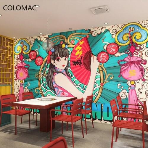 Colomac Custom China-chic Sichuan Panda Decoration Wallpaper Hot Pot Restaurant Mural Restaurant Decoration Drop Shopping