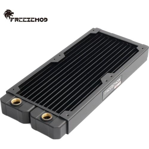 FREEZEMOD computer water cooling Copper radiator 14 flat tube single layer copper fin for 12cm fan for cpu heak sin. TSRP-TW240