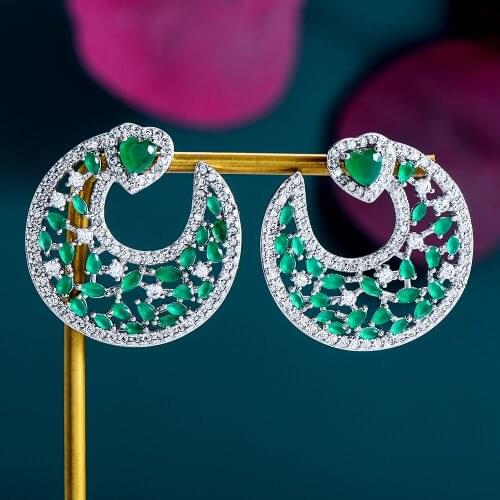 Jimbora New Be Original Luxury Lucky Round Pendant Earrings Jewelry For Women Bridal Wedding Party Show Girl Daily Accessoriess