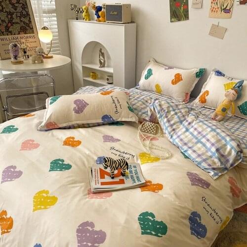 Kids Bedding Set Sweetheart with Flat Sheets Duvet Quilt Cover Pillowcase Girls Queen Single Boys Bed Linen Home Textiles