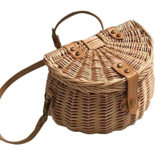 Bicycle Bucket Basket Electric Car Bicycle Front Handlebar Rattan Basket High Capacity For Children Bike Cargo Storage Container