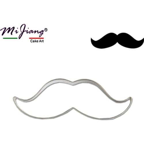 Cute Moustache Beard Biscuit Cookie Cutter Slicer Stainless Steel Bake Fondant Mould Sugar Pastry Cake Decorating Tool S7117