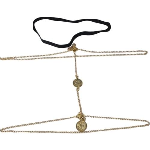 Fashion Retro Women Jewelry Sex Exaggeration Summer Beach Multilayer Leg Chain Boho Ethnic Tassel Coin Body Chain Foot Jewelry