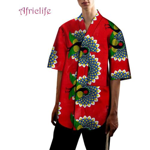 Ankara Style Men T Shirt Short Sleeve Male Top Summer Fashion Patchwork Bazin Riche Shirts Plus Size Streetwear Casual WYN1738