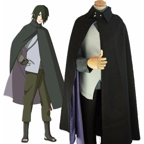 Anime BORUTO THE MOVIE Uchiha Sasuke Cloak Suit Cosplay Costume Women Men Halloween Party Full Set Uniform Suit