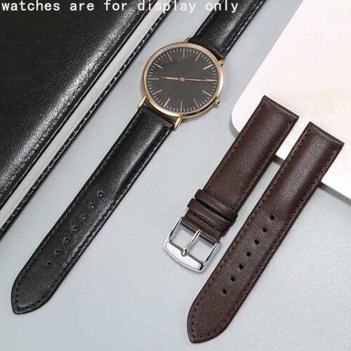 Mens And Womens Yopo Genuine Leather Watchband Replace For Fiyta GA850002 Butterfly Buckle Wristbands 18mm 20mm